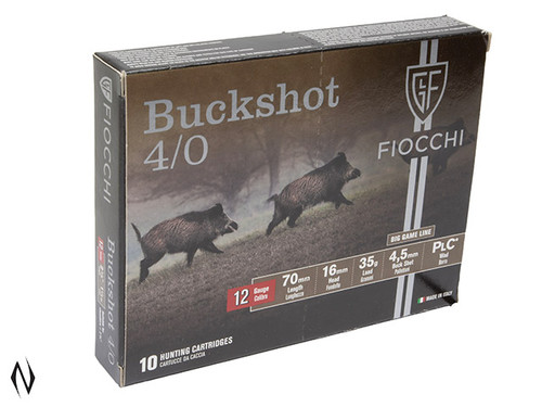 FIOCCHI BIG GAME BUCKSHOT 12G 35GR 4/0 10 PK 1330FPS