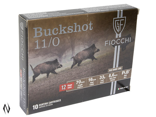 FIOCCHI BIG GAME BUCKSHOT 12G 33GR 11/0 10 PK 1360FPS