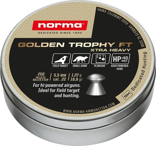 Norma Golden Trophy FT Xtra Heavy 22Cal 18.8gr 250 Pack