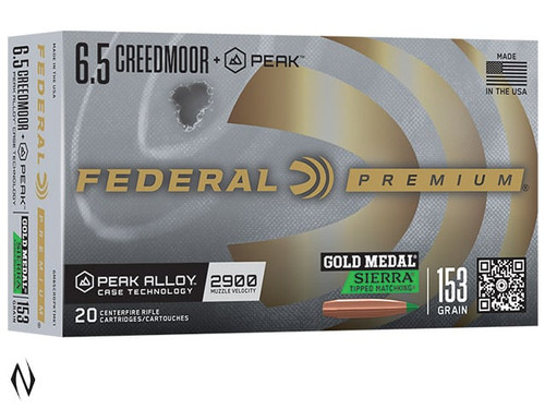 FEDERAL 6.5 CREEDMOOR + PEAK 153GR TIPPED MATCHKING