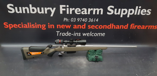 Tikka T3x Aspire Lite Green Stainless Fluted 308W MT 22.4" AX288 Burris scope Package A-472