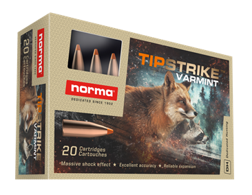 Norma 22-250REM 55gr Tipstrike Varmint BULK 200 Rounds