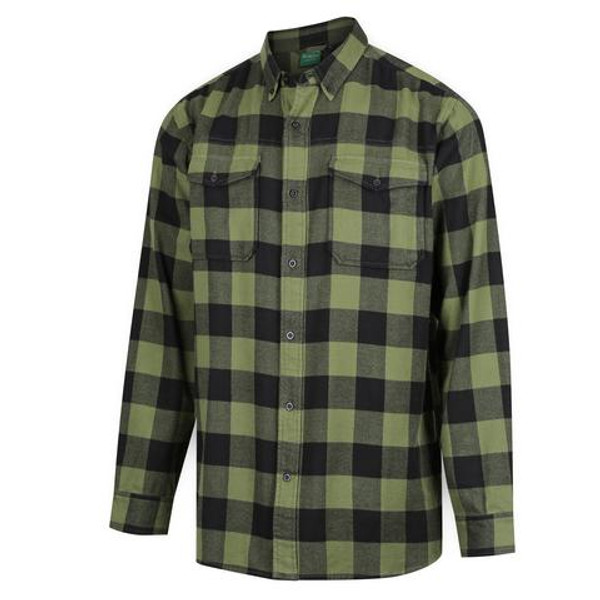 RL Mens Organic Check Shirt Olive