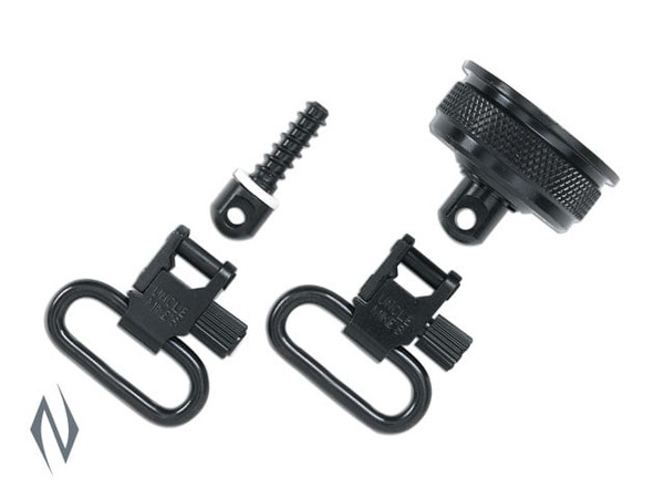 UNCLE MIKES SWIVELS QD BRN-BPS / A5 BLUED 1" MAG CAP SET
