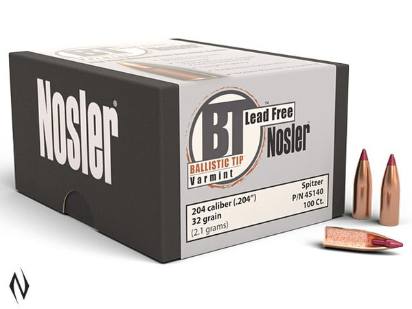 NOSLER 204 32GR BALLISTIC TIP LEAD FREE 100PK