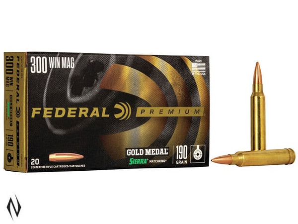 FEDERAL 300 WIN MAG 190GR MATCHKING GOLD MEDAL