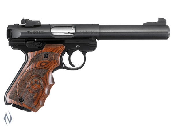 RUGER MKIV 22LR TARGET BLUED + TARGET GRIPS 140MM