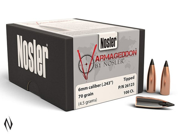 NOSLER 243 70GR TIP VARMAGEDDON 100PK