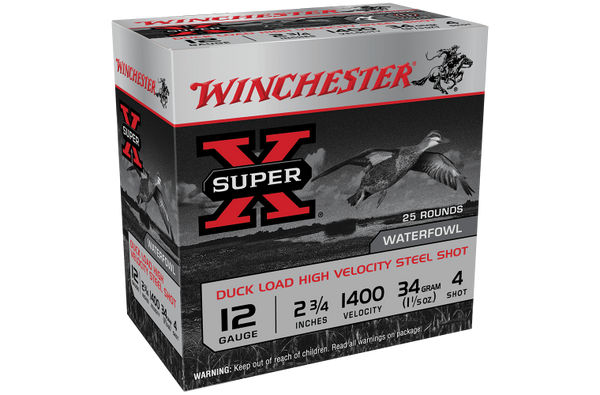Winchester Super X Steel 12G 4 2-3/4in 34gm Slab (250 Rounds)