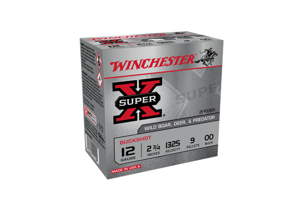 Winchester SuperX 12G 00 Buck 2-3/4" 9 Pellet Slab