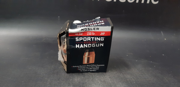 NOSLER 45LC 250GR JHP Handgun 100PK EX-DEMO