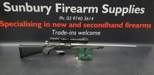 Remington 700 SPS Stainless Synth .223 AT112 Bushnell R3 Scope Package A-337