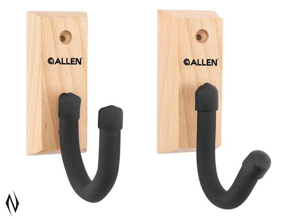 ALLEN DEFENDER COATED HOOKS WITH WOODEN PLAQUE 1 PAIR
