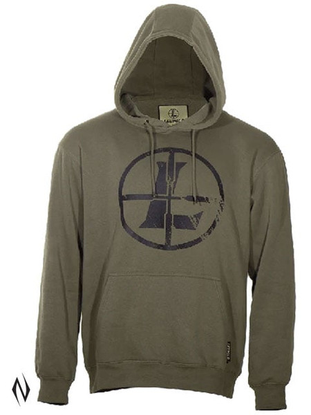 LEUPOLD DISTRESSED RETICLE HOODIE ASH GREEN LARGE