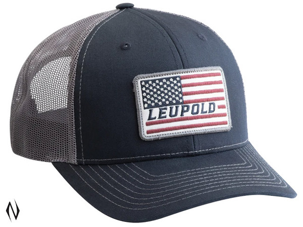 LEUPOLD FLAG TRUCKER HAT NAVY/GREY