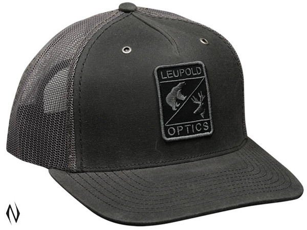 LEUPOLD WILDLIFE WAXED CANVAS TRUCKER CAP RHINO/CHARCOAL
