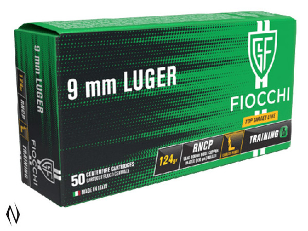 FIOCCHI 9MM LUGER 124GR RNCP TOP TARGET LEADLESS 50 PK