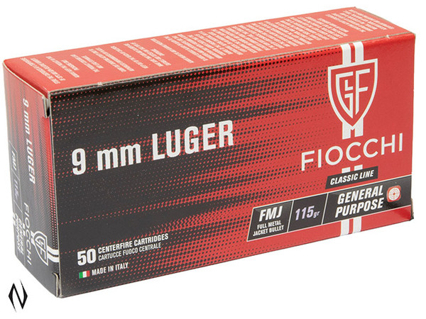 FIOCCHI 9MM LUGER 115GR FMJ CLASSIC 50 PK