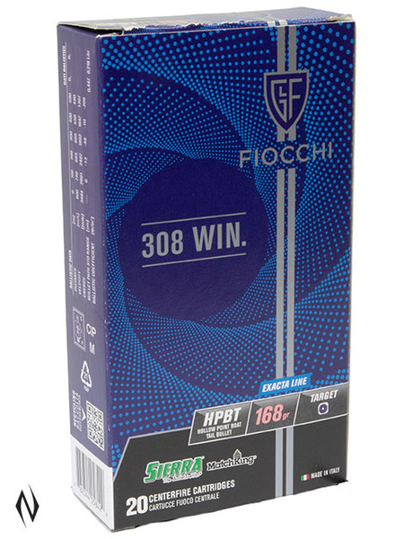 FIOCCHI 308 WIN 168GR HPBT EXACTA 20 PK