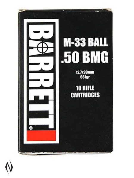 BARRETT 50 BMG 661GR M33 BALL AMMO 10PK