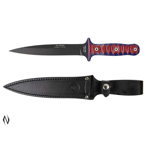 NIETO PIG STICKER AUSTRALIAN FLAG 20CM BLACK BLADE