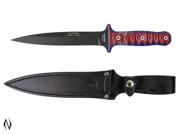 NIETO PIG STICKER AUSTRALIAN FLAG 20CM BLACK BLADE