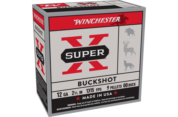 Winchester Buckshot 12G 00 Buck 2-3/4" 9 Pellet