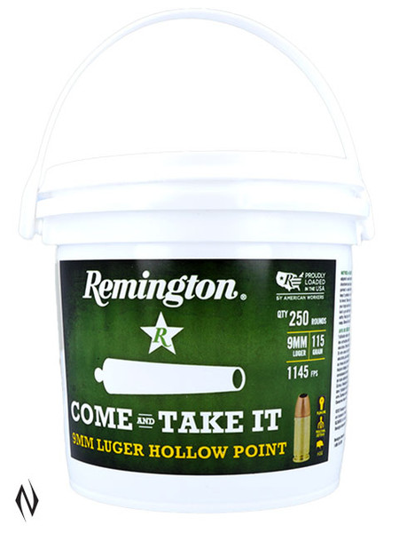 REMINGTON 9MM LUGER 115GR JHP COME AND TAKE IT 250 PK