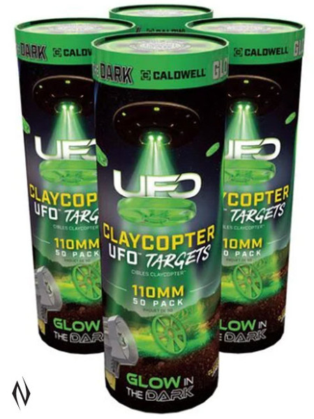 CALDWELL CLAY COPTER TARGET DISK 110MM UFO GLOWING 50PK