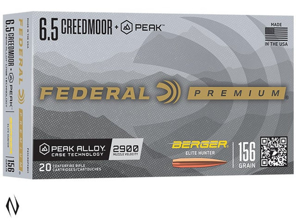 FEDERAL 6.5 CREEDMOOR + PEAK 156GR BERGER ELITE HUNTER