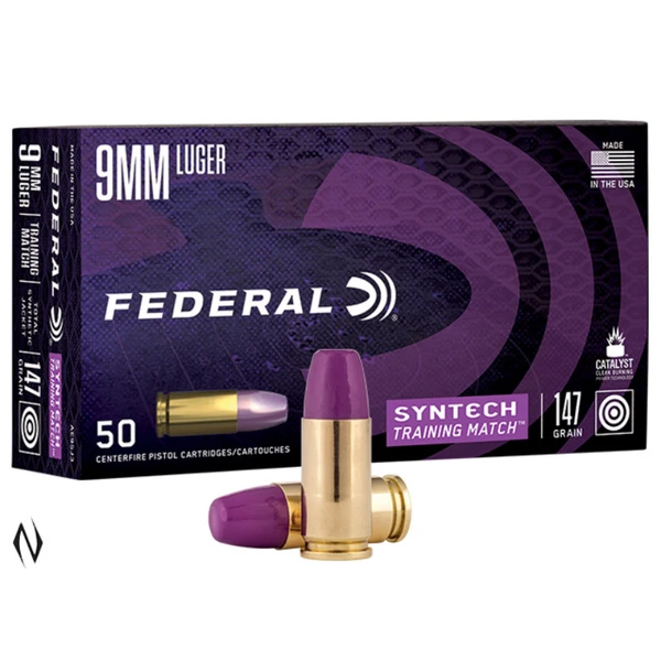 FEDERAL 9MM LUGER 147GR TSJ SYNTECH TRAINING MATCH