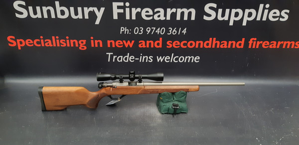Lithgow LA101 Walnut/Titanium 22LR S/H with scope AY073