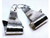 Sterling silver earrings that are also available in brass and patina (green).