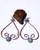 Copper and sterling earrings with Blue Lace Agate stones.  Four inches long.
