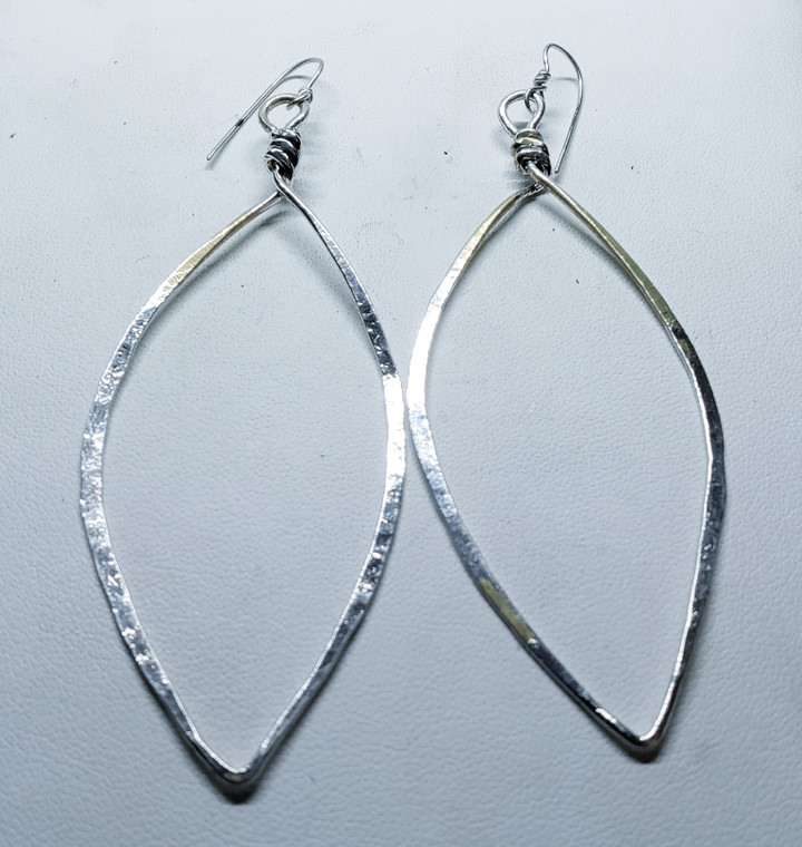 three inch long silver earrings
