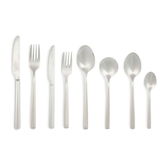 Eight-piece silver cutlery set with knife, fork and spoon assortment