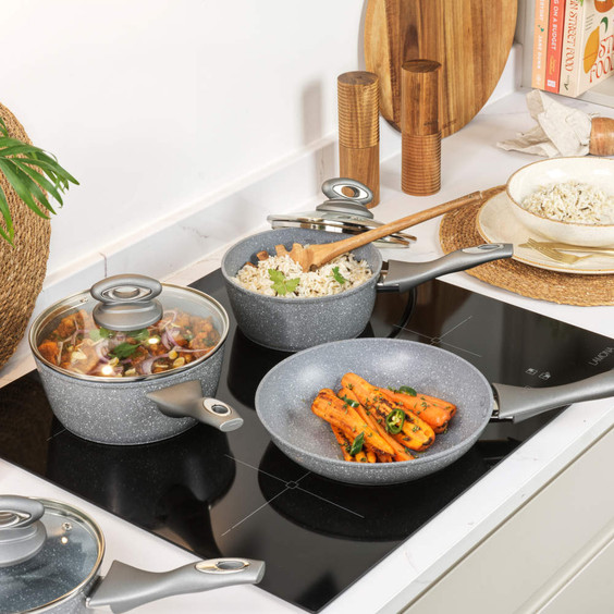 Salter Marblestone 4-Piece Frying Pan & Saucepan Set BW04151G1EU7