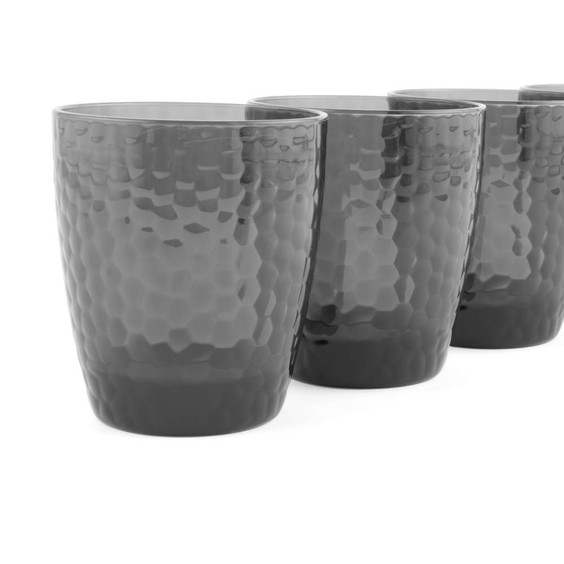 Cambridge Fete Drinking Glasses Diamond Design, 4 Piece, Grey CM07650GEU7