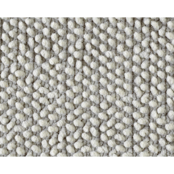 Close-up of light grey textured loop pile carpet sample