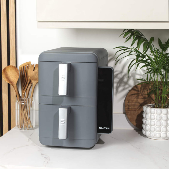 Salter VertiLayer Stackable Air Fryer - 9L, Grey EK6646