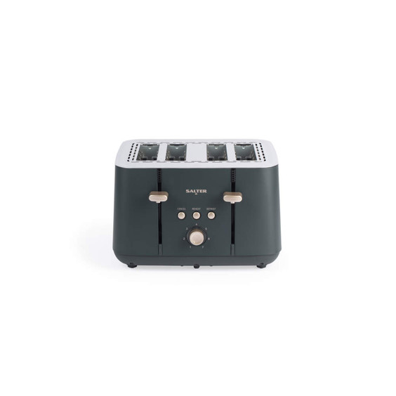 Salter 4-slice grey toaster with controls, shown on white background