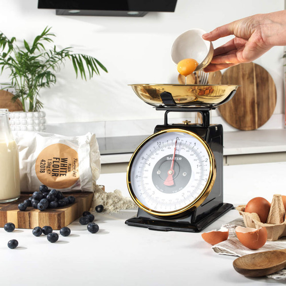 Salter Timeless Mechanical Kitchen Scale - Black/Gold SA00625BGFEU12