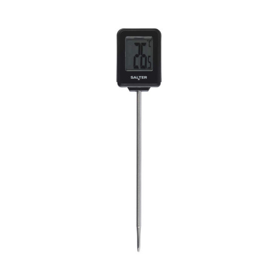 Digital cooking thermometer with black display showing 20.5°C