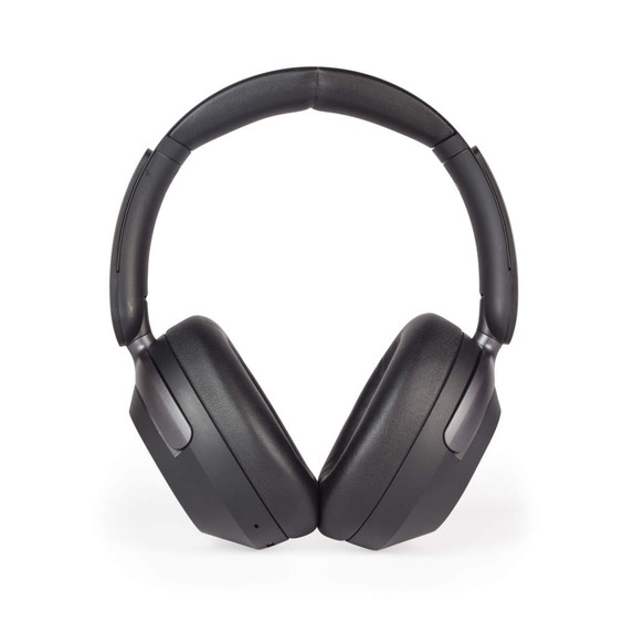 Black over-ear wireless headphones shown front-on