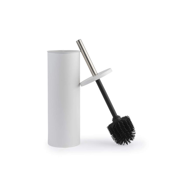 Grey toilet brush with holder, modern design