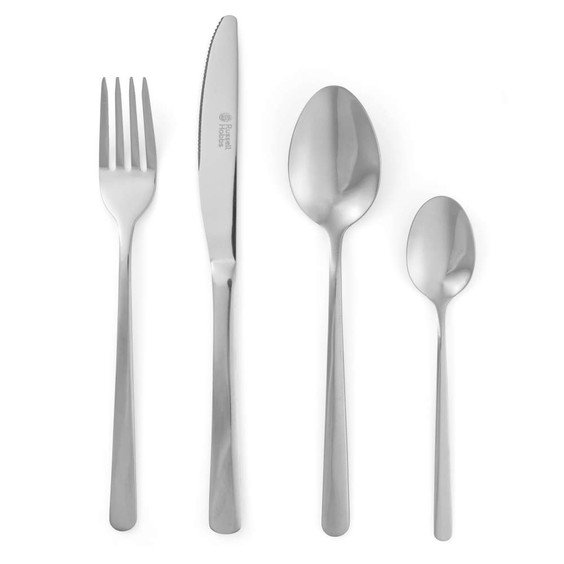 Russell Hobbs silver cutlery set with fork, knife, tablespoon and teaspoon