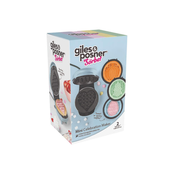 Mini Celebration Maker box with interchangeable plates for making themed waffles.