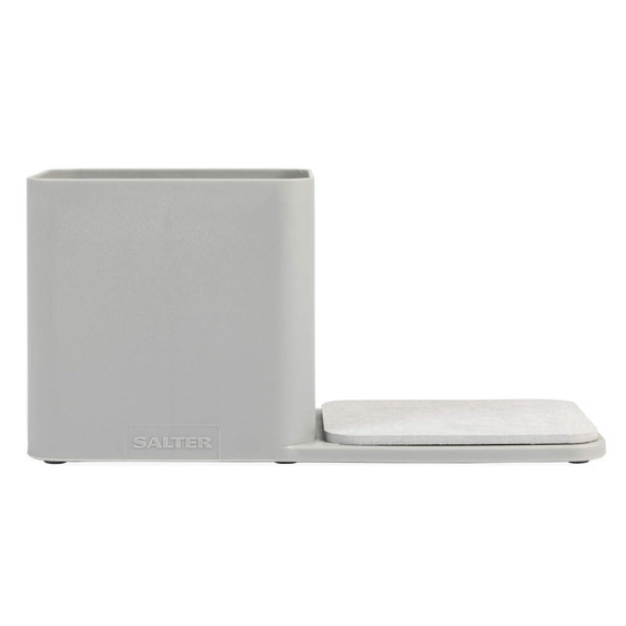 Grey Salter kitchen sink organiser with sponge tray, shown empty