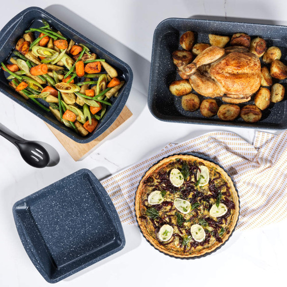 Russell Hobbs Nightfall Stone Square Pan, 26 cm | Blue Marble RH009971EU7
