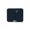 Black Salter digital bathroom scale with LED weight display, shown from above.